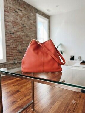 Coach Orange Leather Hobo Bag